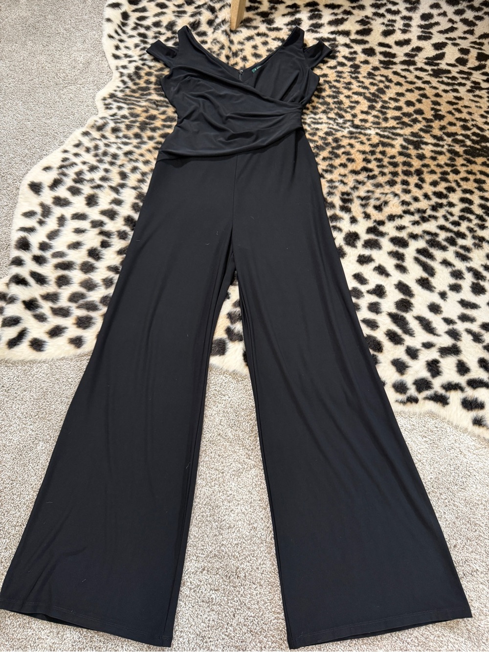 Lauren Ralph Lauren Women's Wide Leg Jersey Jumpsuit Sleeveless Size 8